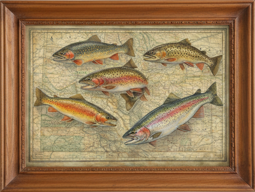 Colorado Fly Fishing Poster with Classic Frame
